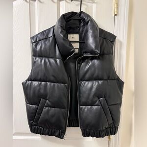 Abercrombie Leather Puffer Vest